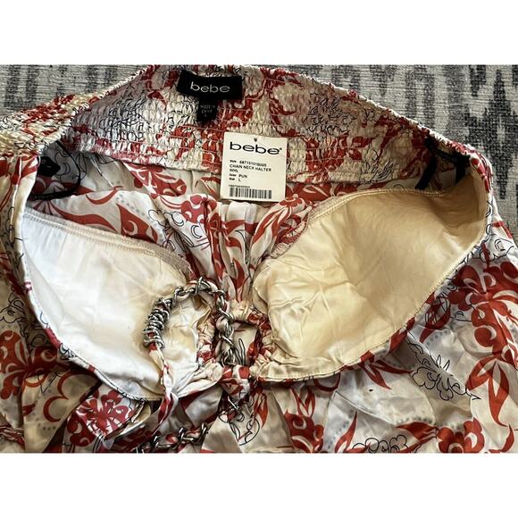 Bebe Vintage Y2K Silk Chain Neck Halter Top Pink Large Keyhole New w/tags RARE - Picture 6 of 11